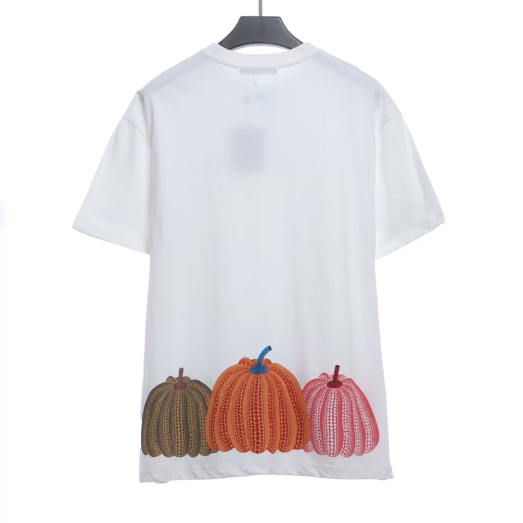 Pumpkin print round neck short sleeve