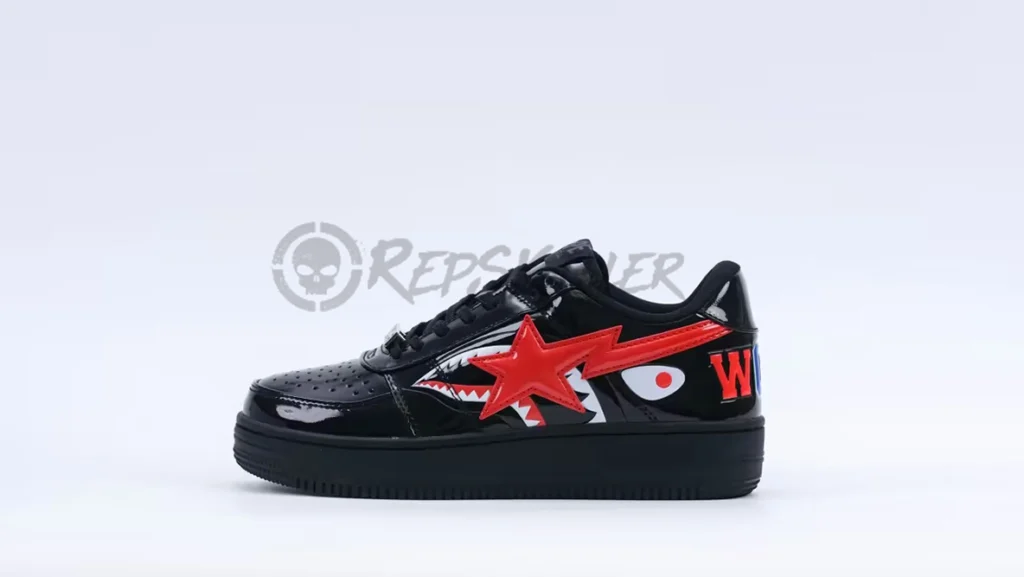 Bapesta Low M1 'Shark Face-Black Red' Replica