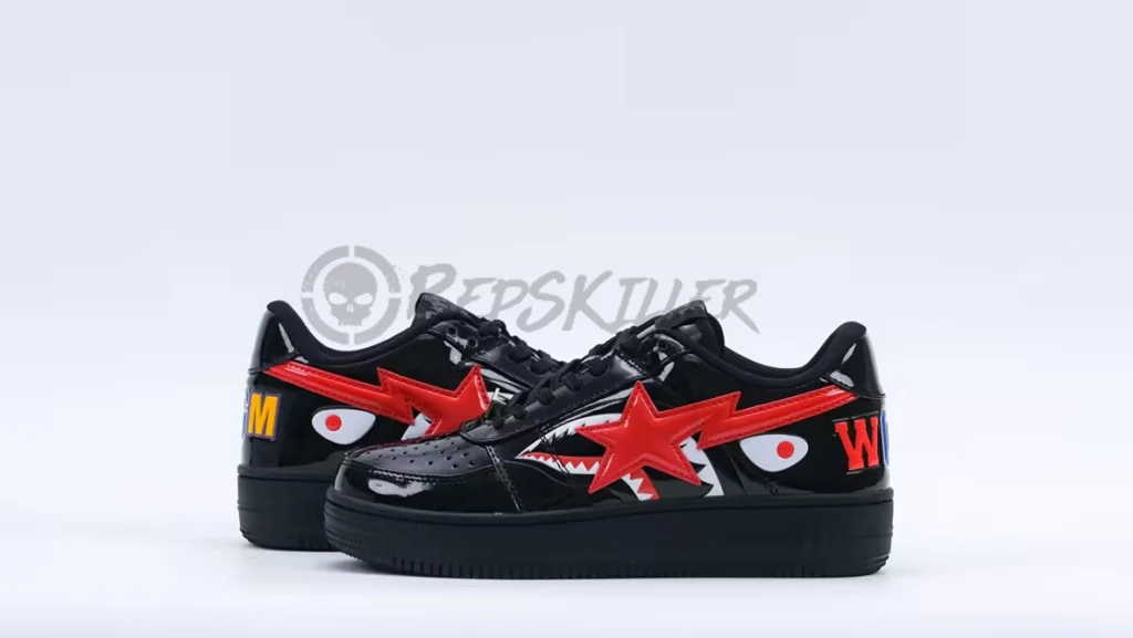 Bapesta Low M1 'Shark Face-Black Red' Replica