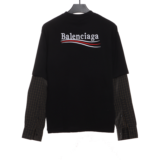 Embroidered Cola Fake Two Piece Long Sleeve Replica